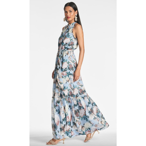 Sachin + Babi Dresses & Skirts - SACHIN + BABI Dress Size 0 Evening Gown NEW Blair Ice Blue Garden Floral Maxi